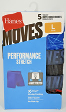 Hanes Underwear Boys Large 12/14 Boxer Briefs Moves Performance Stretch 5 Pairs