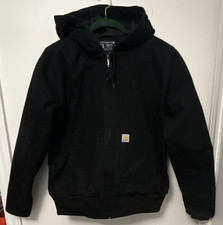 Carhartt Men s Size M Black Hooded Full Zip Insulated Lined Loose Fit J130-W