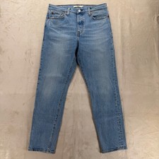 Levi's Wedgie Straight Jeans Women 30 Blue Excellent High Rise Button Fly