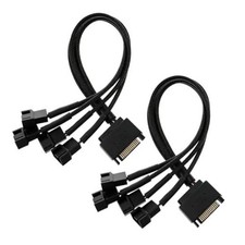 SATA to 3 Pin 4 Pin Fan Adapter, 15pin SATA to 4 X 3Pin / 4Pin 12v Fan