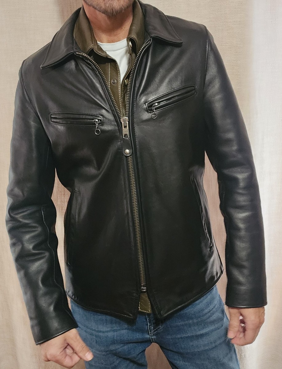 Schott NYC Style 165 Lightweight Leather Jacket Black | eBay