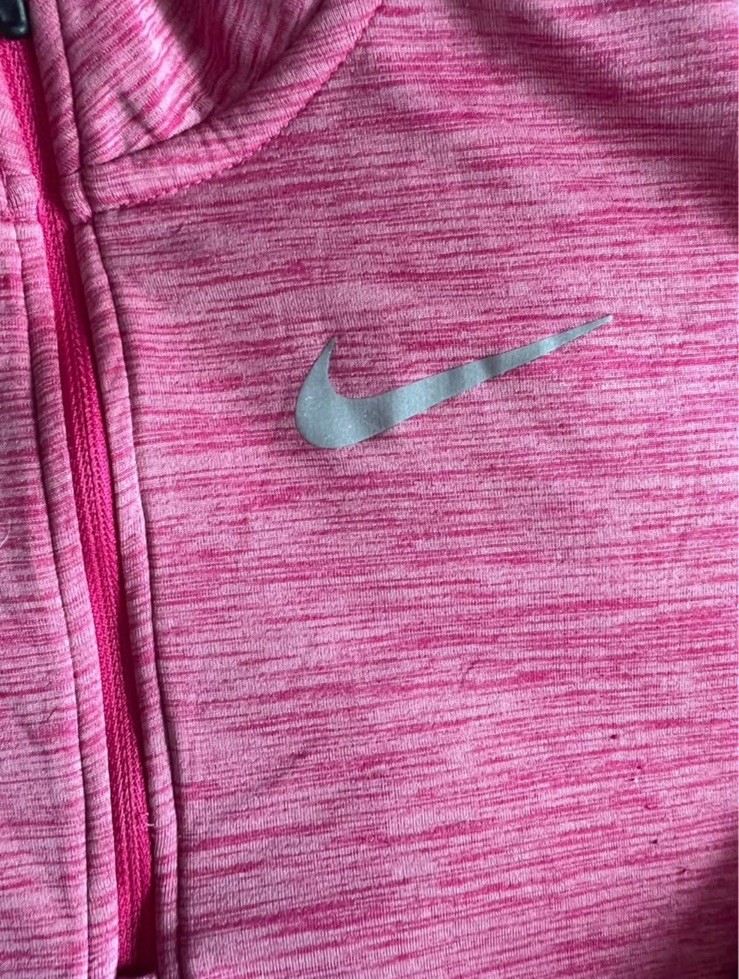 Nike Dri-FIT youth Pink 1/4 Zip Mock Neck Long Sleeve Pullover Top Size S thumbnail 2