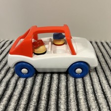 Little Tikes Toddle Tots 4 Seat Car with 2 Figures Red White Blue Made In USA