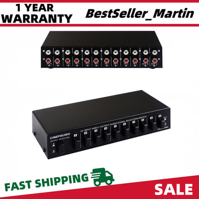 Audio Switcher RCA Audio Selector 10 IN 2 OUT/ 2 IN 10 OUT Lossless Switching ZT