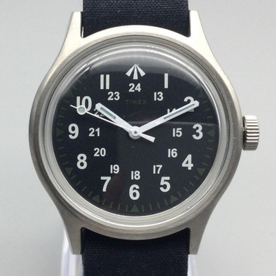 Nigel Cabourn NAM Timex Watch Men 36mm Silver Tone Black Dial New