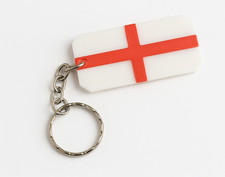 St George’s Cross Keyring – 3D-Printed England Flag Keychain – Single or 3-Pack