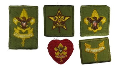 1950s-60s Boy Scouts Complete Rank Set Tenderfoot - Life Patch WORN (WSJ1214)