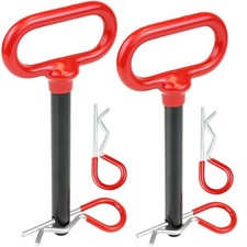 1/2 Hitch Pin for Trailers Tractors, 2PC Clevis Pin, Red