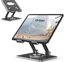 Tablet Stand Holder with Thickened 360 Rotating Base Dual Rod Adjustable Aluminu