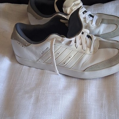 adidas adicross Low Top White Gray Leather Lace Up Golf Sneakers Men F33391