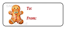 30 Christmas gift tag stickers labels gingerbread man