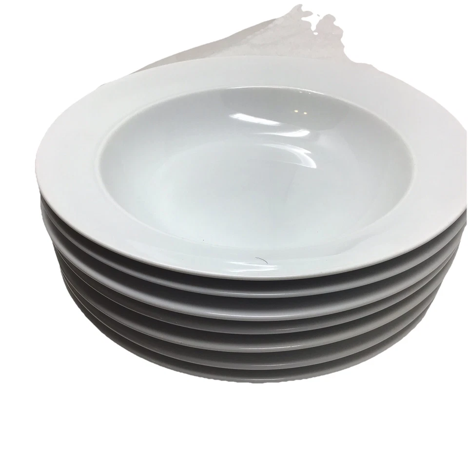 Juego de 8 cuencos de sopa con borde Dansk International Designs totalmente blancos 8 1/2" Portugal Foto 2 de 4