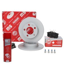 Bremsscheiben + Bremsbeläge + Bremsenreiniger hinten für AUDI; SEAT; SKODA; VW