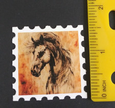 Beautiful Wild Horses Stamp Style Sticker AK 