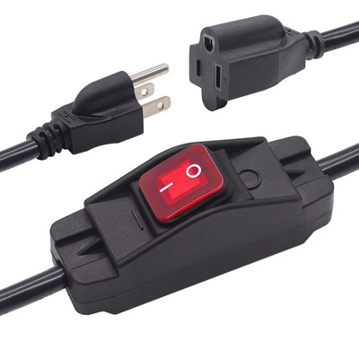 3 Prong Extension Cord with On/Off Switch Waterproof 14AWG Heavy Duty Power Cord