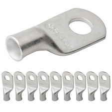 SELTERM 10pcs 8 AWG1/4" Stud Tinned Copper Wire Lugs, Heavy Duty Battery Cabl...