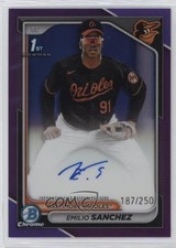 2024 Bowman Chrome Prospect Purple Refractor 187/250 Emilio Sanchez Auto 4k8