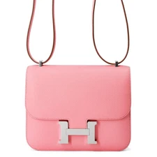 Hermes Mini Constance 3 Mirror Rose Confetti/Silver Hardware Epson K Stamp