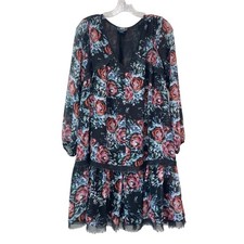 Anthropologie Maeve Augusta Floral Swing Dress Sz XS Lined V neck Boho Festival