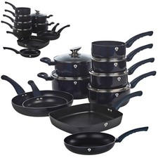 15 Pc Blaumann Cookware Frying Cooking Grill Pan Pots Saucepan Soft Touch Handle