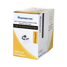 Bulk 1000ft Cat6 Plenum CMP 550 Mhz UTP Ethernet LAN Cable LSZH NEW Black