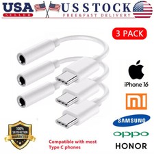 USB-C Type C to 3.5mm AUX Headphone Jack Adapter Lot For iPhone 16/Android Phone