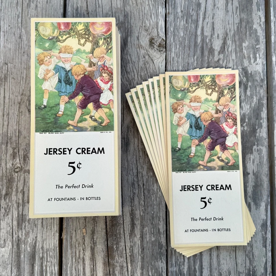 90 WHOLESALE Blind Man Bluff 1920s JERSEY CREAM FARM Ink Blotter ENTIRE LOT - Image 3 of 4