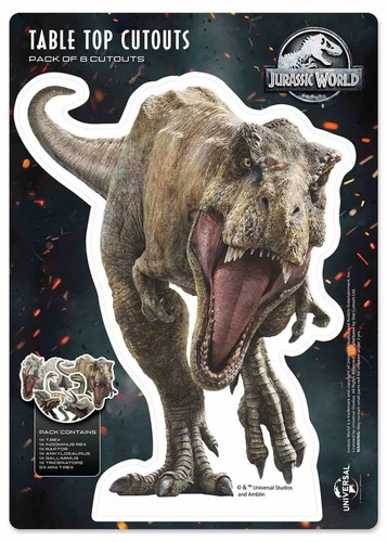 Official Jurassic World Dinosaur Table Top Cardboard Cutouts Party Pack of 8 - Picture 2 of 3