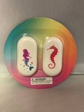 Office Depot Fantasy Erasers - 2 Pack Seahorse  Mermaid 