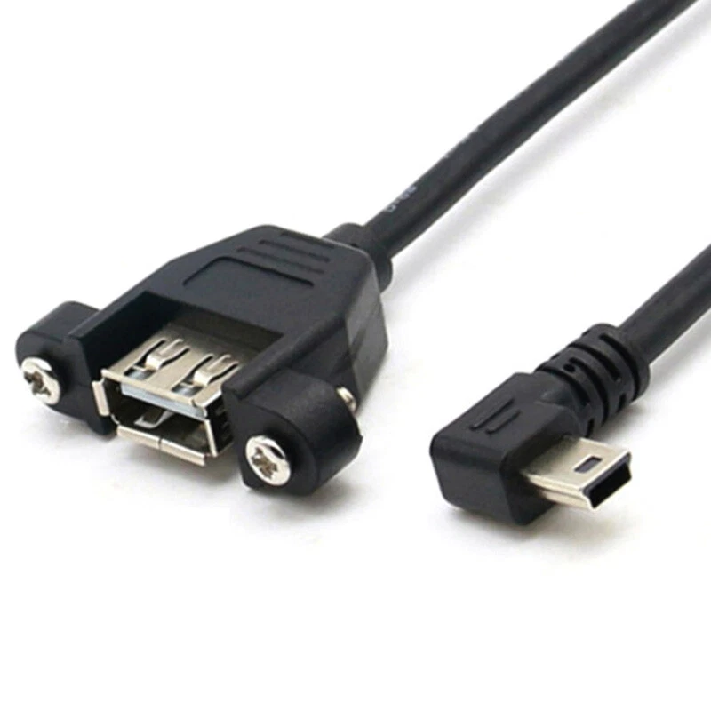 Mini USB Cable With Panel Mount USB A Female to 5Pin Mini B Male Cable 30cm 50cm - Image 2 of 4