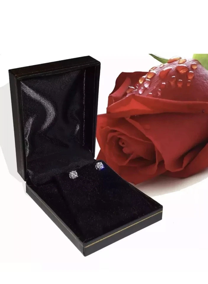 2 Ct Round Cut VVS1/ D Lab Created Stud Earrings 14K White Gold 7mm Screw Back - Image 4 of 4