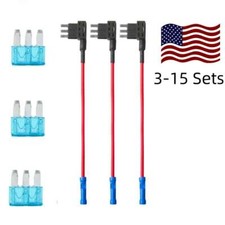 3/15 Sets Car Fuse Tap Add a Circuit Adapter 12V 15A Micro3 ATL Blade Fuse