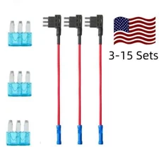 3/15 Sets Car Fuse Tap Add a Circuit Adapter 12V &15A Micro3 ATL Blade Fuse