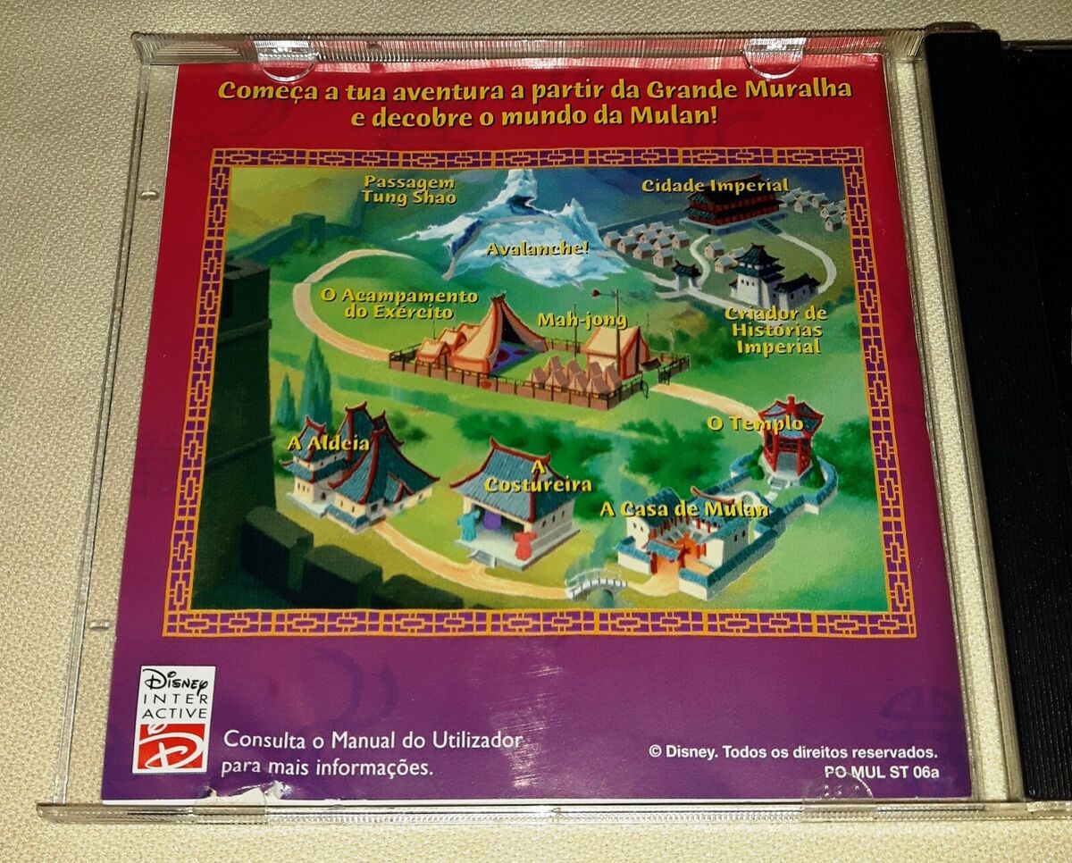 Mulan Disney 1998 PC Cd-Rom MAC in Portuguese Rare story