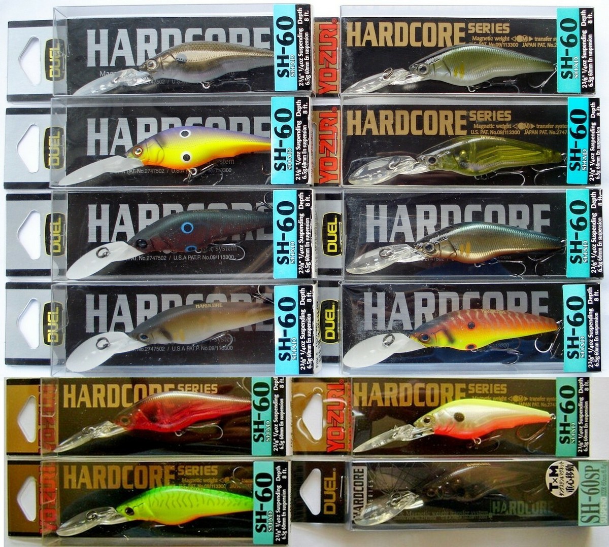 Duel Hardcore Shad SH-60 Fishing, Japan Wobbler, Bait