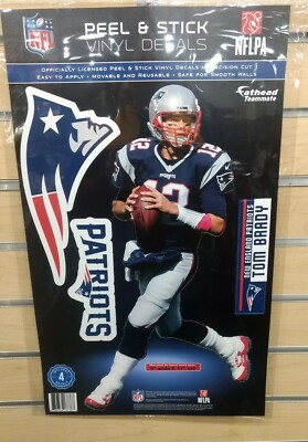 TOM BRADY NEW ENGLAND PATRIOTS 4 PIECE FATHEAD 11''X17'' WALL GRAPHIC DECALS