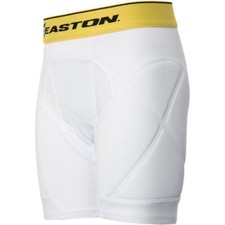 Easton Youth Padded Baseball Sliding Shorts, White, Medium