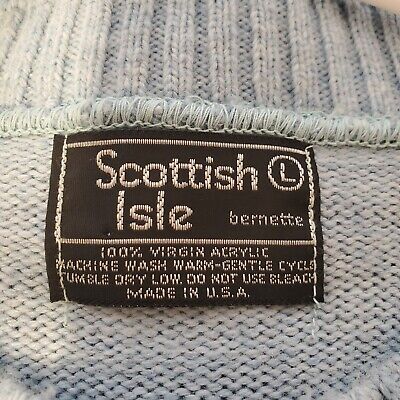 Vintage SCOTTISH ISLE BERNETTE Sweater Large Gray Blue Vintage SCOTTISH ISLE BERNETTE Sweater Large Gray Blue