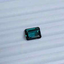 4 Ct A Natural EGL Certified Blue Green Teal Sapphire Emerald Cut Loose Gemstone