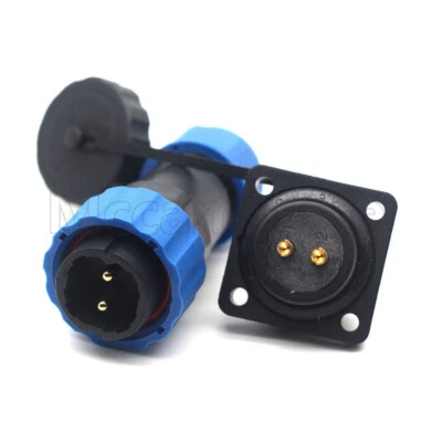 MCCAMSTORE SD20 IP68 Waterproof 2 pin 25A Bulkhead Plug & Socket Inline Connector Aviation