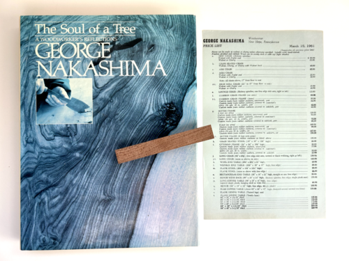 Signed George Nakashima Soul of a Tree 1st Ed. w/ 1961 Price List + Wood Off Cut - Foto 4 di 15