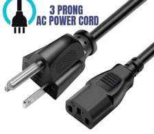 Lot of 20 6FT AC Power Cord Cable 3 Prong PC Computer Monitor Desktop Printer TV
