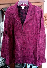 CJ BANKS PURPLE CHENILLE ZIP FRONT LIGHTWEIGHT JACKET PLUS SIZE 1X