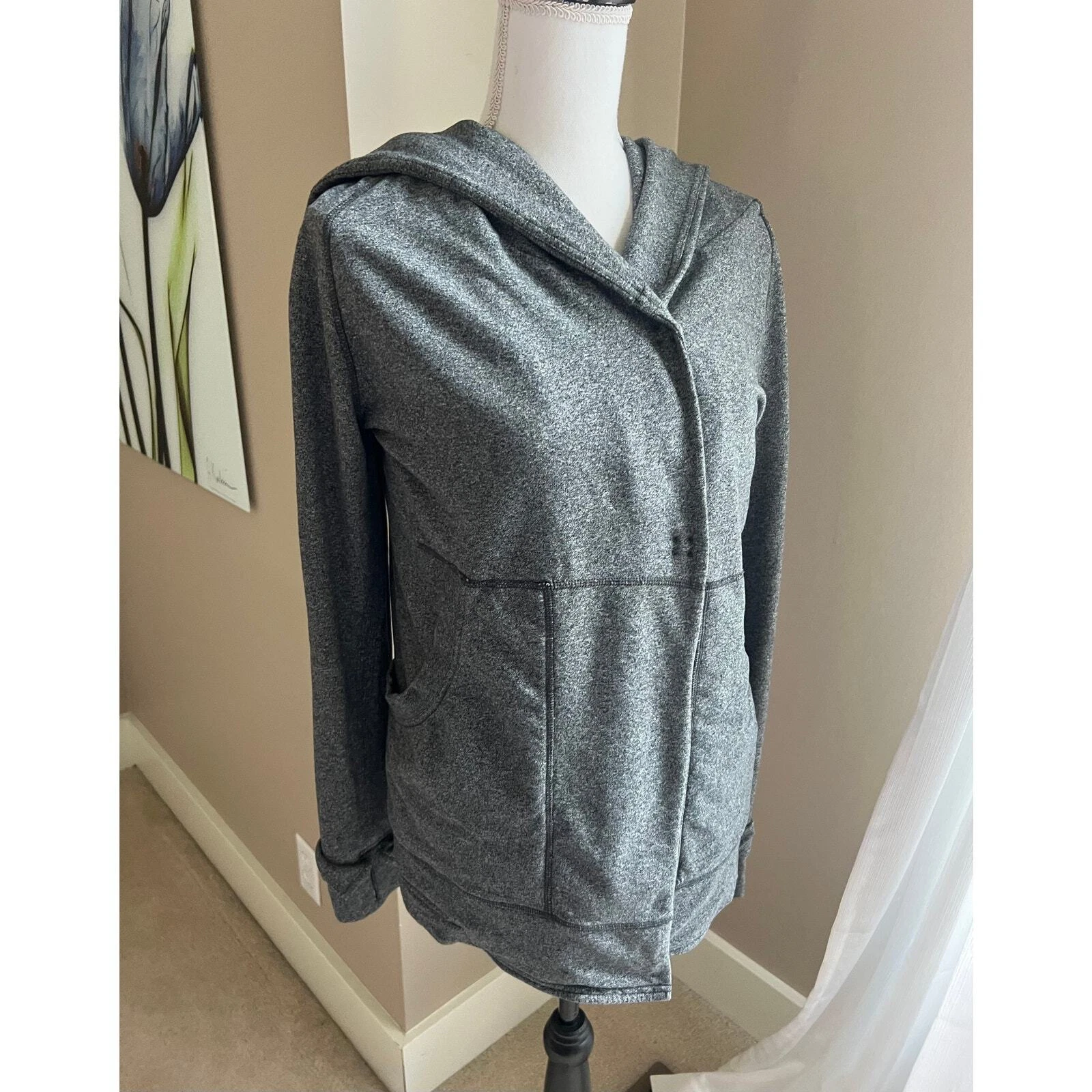 VETEMENTS Felpa con cappuccio Lululemon Yoga giacca grigia con cerniera taglia 4