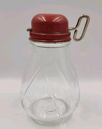 Vintage FEDERAL TOOL CORP Chicago Nut Cheese Chopper Grinder Glass Jar Turn Key