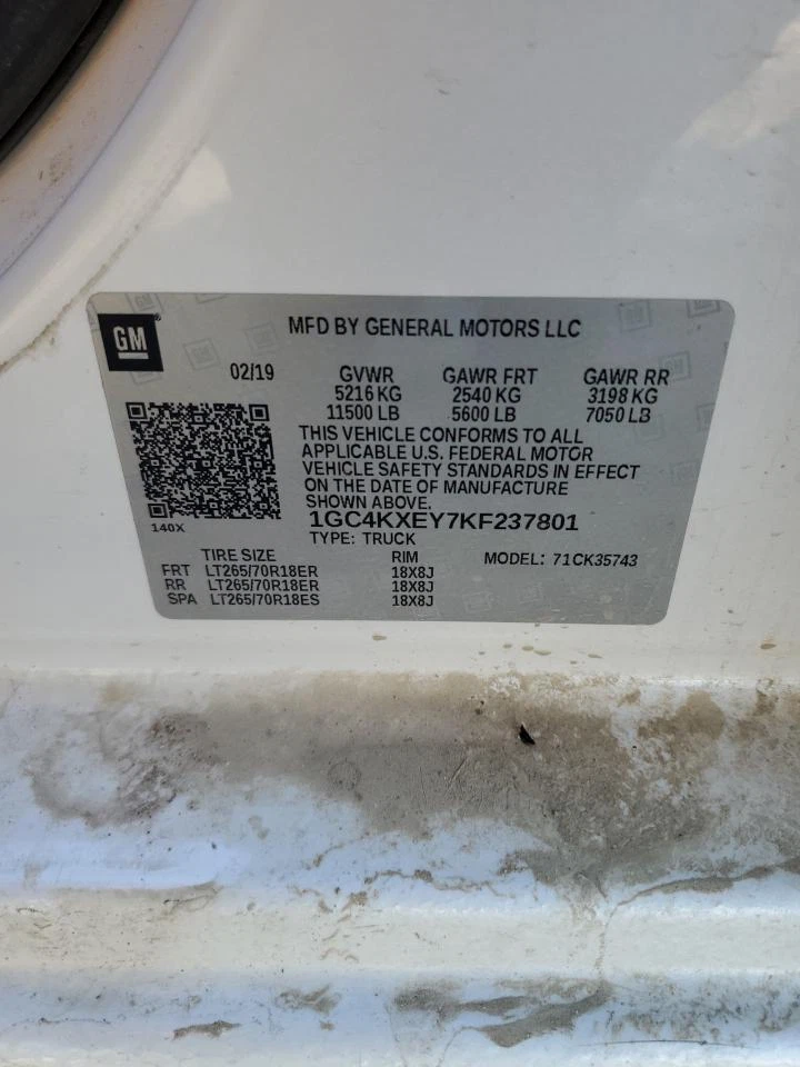 Б/у спидометр указатель подходит: 2019 Chevrolet Silverado 3500 пикап кластер MPH США - Изображение 4 из 4