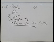 King Olav Queen Alexandra Maud George V Signed Royalty Document Royal Autograph