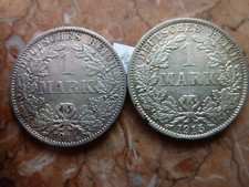 1 Mark 1914A + 1915A,Silber,gute Erhaltungen.900/1000  J#17