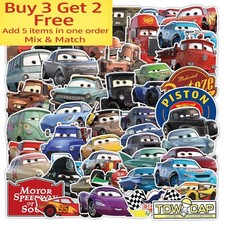 50pcs Waterproof Vinyl Stickers Disney Pixar Cars Mcqueen Luggage Phone Laptop