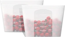 Reusable Silicone Food Storage Bag, for Microwave, Oven, Fridge, Freezer & Sous